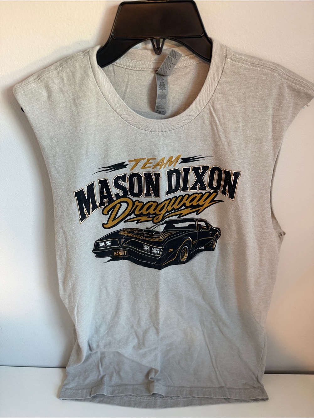 Mason Dixon Dragway Eastbound and Down Graphic Sleeveless Tee - Cream